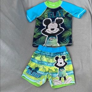 Swim trunks with rash guard